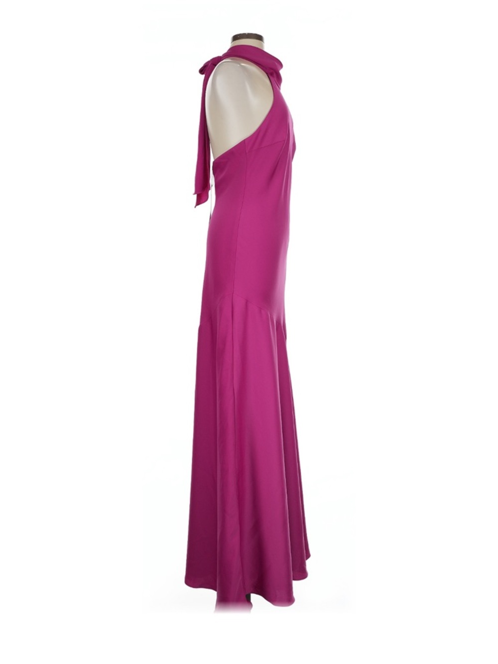 Monique Lhuillier Fuchsia High-Neck Maxi Gown - Picture 4 of 7